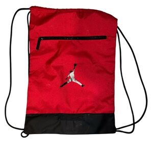 Jordan Jumpman Drawstring Cinch Sack Gym Bag Red/Black 9A0746-R78